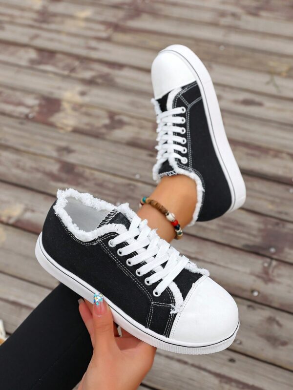 Zapatillas Casual de Lona con Punta Redonda y Detalles de Peluche - Image 34