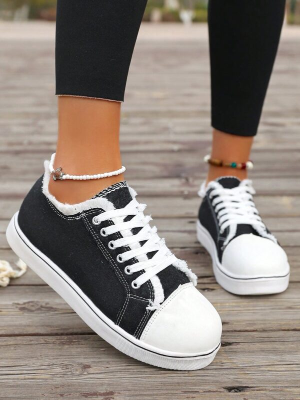 Zapatillas Casual de Lona con Punta Redonda y Detalles de Peluche - Image 32