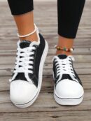 Zapatillas Casual de Lona con Punta Redonda y Detalles de Peluche