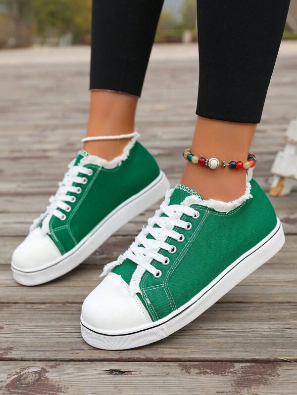 Zapatillas Casual de Lona con Punta Redonda y Detalles de Peluche - Image 36