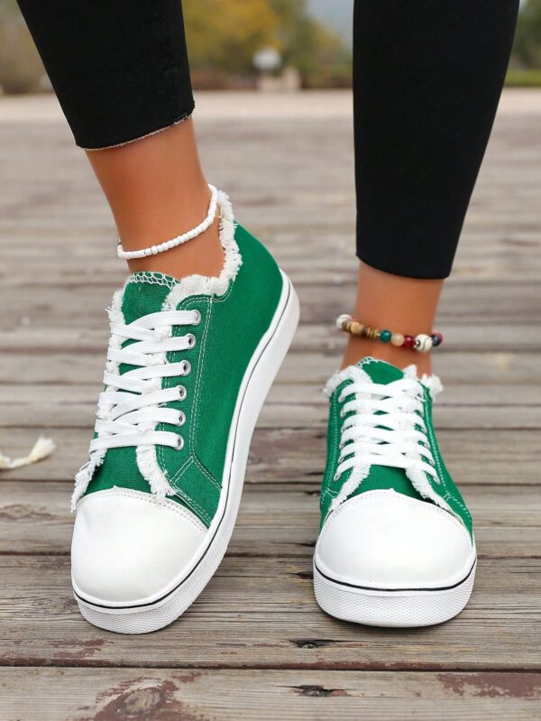 Zapatillas Casual de Lona con Punta Redonda y Detalles de Peluche - Image 38
