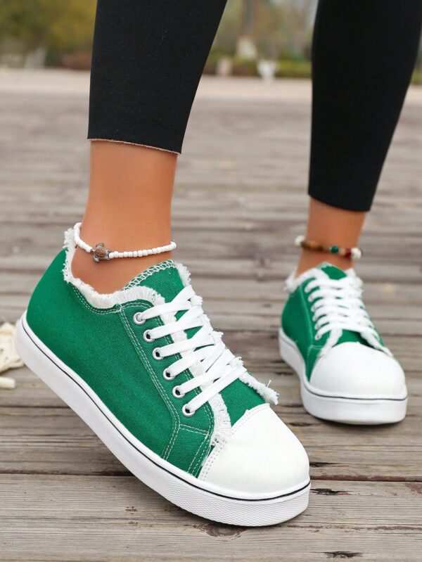 Zapatillas Casual de Lona con Punta Redonda y Detalles de Peluche - Image 39