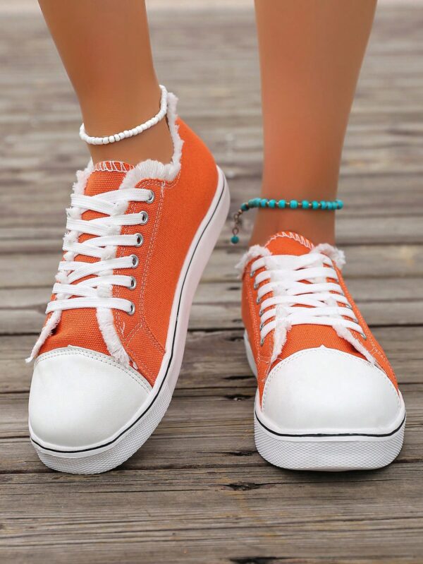 Zapatillas Casual de Lona con Punta Redonda y Detalles de Peluche - Image 48