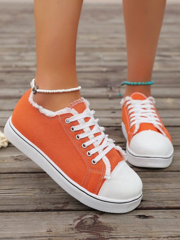 Zapatillas Casual de Lona con Punta Redonda y Detalles de Peluche - Image 46