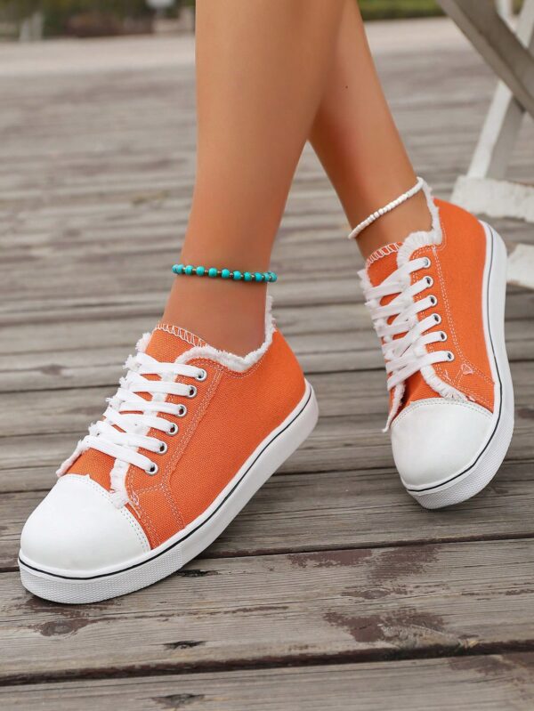 Zapatillas Casual de Lona con Punta Redonda y Detalles de Peluche - Image 45