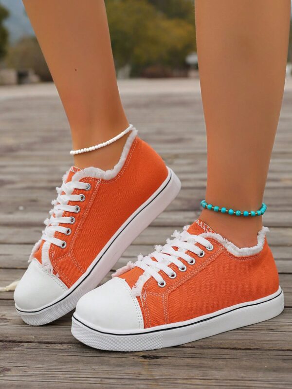 Zapatillas Casual de Lona con Punta Redonda y Detalles de Peluche - Image 43