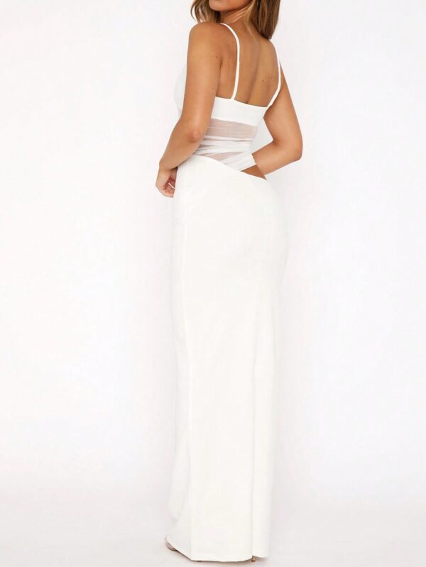 Vestido de Camisola con Contraste de Malla y Espalda Descubierta - Image 9