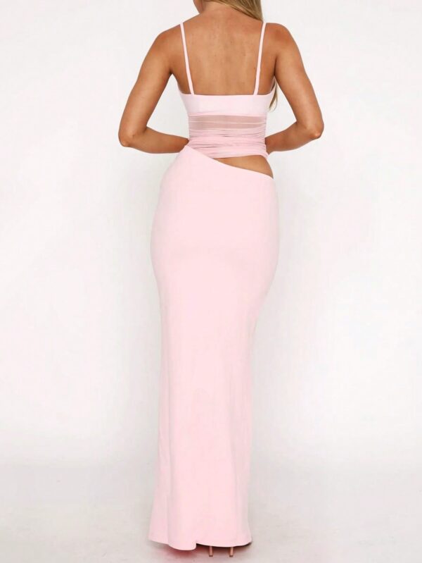 Vestido de Camisola con Contraste de Malla y Espalda Descubierta - Image 14