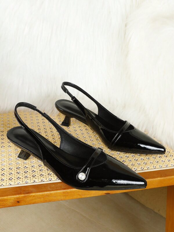 Zapatos de Tacón Gatito en Charol con Punta Afilada y Espalda Abierta - Image 35
