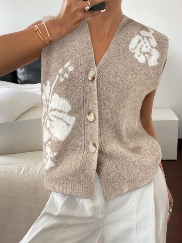 Chaleco de Punto con Estampado de Leopardo y Botones - Image 18