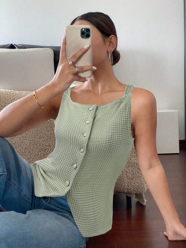 Blusa Elegante de Rayas con Botones y Abertura Frontal - Image 17