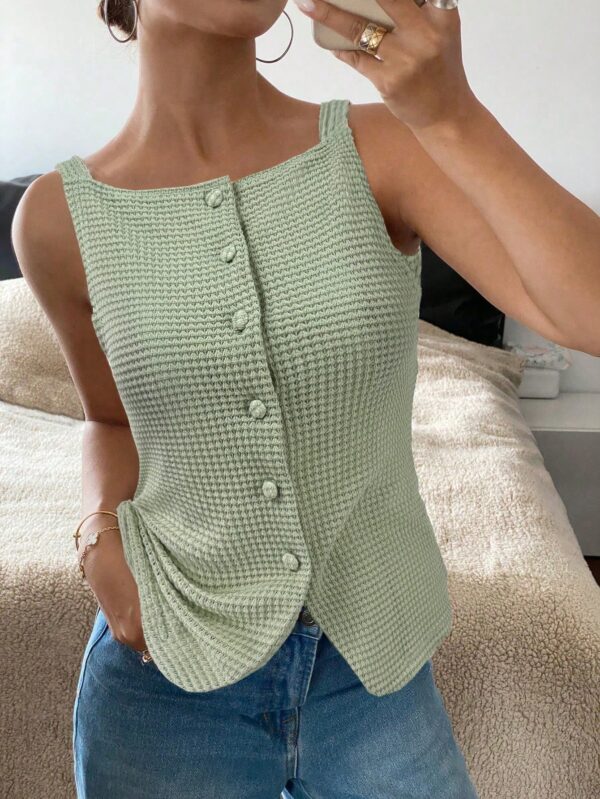 Blusa Elegante de Rayas con Botones y Abertura Frontal - Image 18