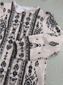 Camisa Elegante Floral Vintage, Manga Puff Extra Larga y Botones