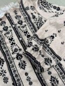 Camisa Elegante Floral Vintage, Manga Puff Extra Larga y Botones