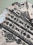 Camisa Elegante Floral Vintage, Manga Puff Extra Larga y Botones