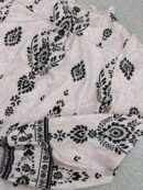Camisa Elegante Floral Vintage, Manga Puff Extra Larga y Botones