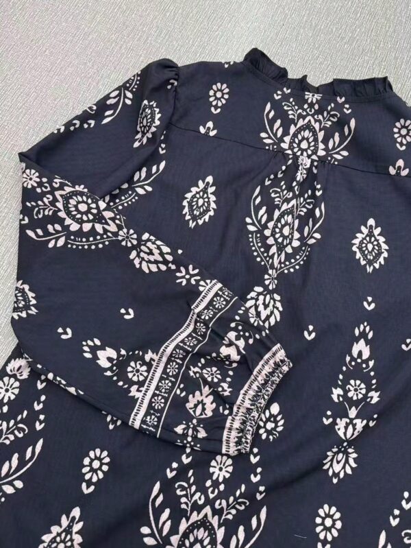 Camisa Elegante Floral Vintage, Manga Puff Extra Larga y Botones - Image 20