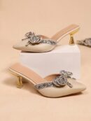 Zapatos de Tacón Alto Elegantes con Detalle de Moño