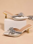 Zapatos de Tacón Alto Elegantes con Detalle de Moño