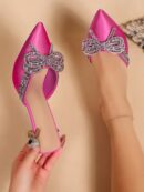 Zapatos de Tacón Alto Elegantes con Detalle de Moño
