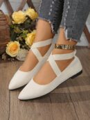 Zapatos Planos Negros Clásicos con Punta Afilada para Mujer