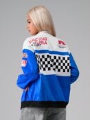 Campera Bomber Letras Contraste con Hombros Caídos