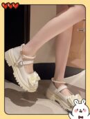 Zapatos Oxford de Tacón Alto y Suela Gruesa Estilo Mary Jane