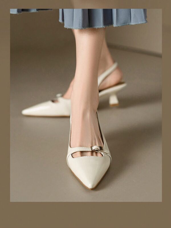 Zapatos de Tacón Gatito en Charol con Punta Afilada y Espalda Abierta - Image 23