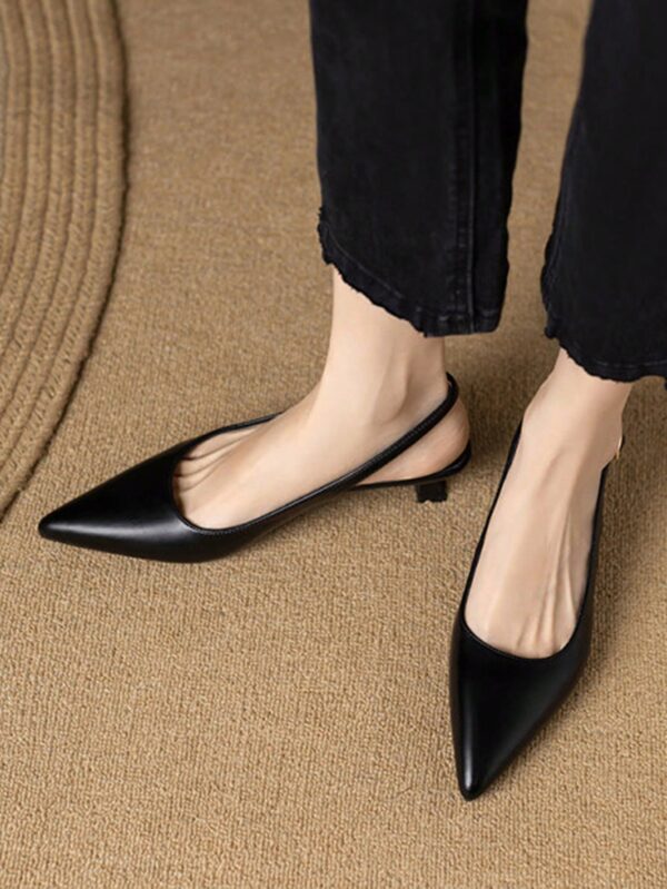 Zapatos de Tacón Gatito en Charol con Punta Afilada y Espalda Abierta - Image 49