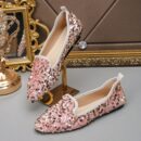 Zapatos Planos Estampados con Punta Afilada y Diseño Deslizable