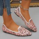 Zapatos Planos Estampados con Punta Afilada y Diseño Deslizable