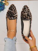 Zapatos Planos Estampados con Punta Afilada y Diseño Deslizable