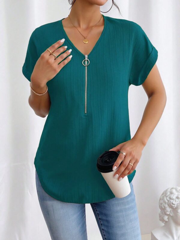 Blusa Casual con Cremallera y Manga Murciélago - Image 47