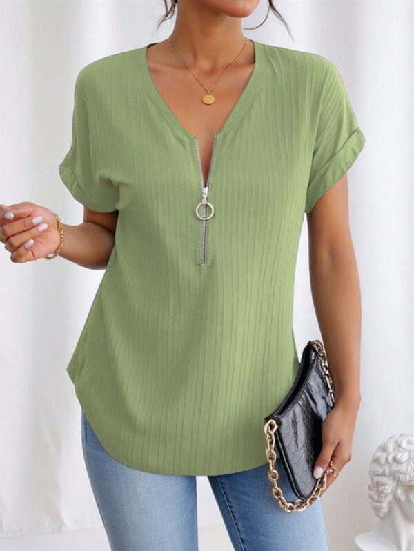 Blusa Casual con Cremallera y Manga Murciélago - Image 55