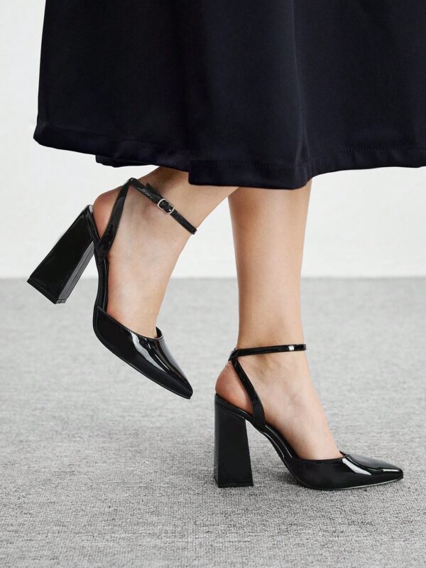 Zapatos de Tacón Grueso en Rojo Vino con Correa en el Tobillo - Image 39