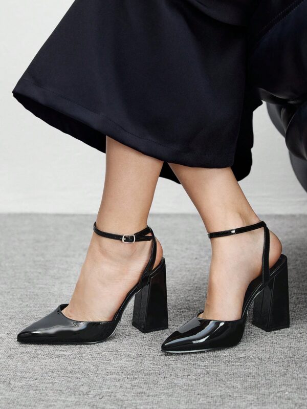 Zapatos de Tacón Grueso en Rojo Vino con Correa en el Tobillo - Image 41
