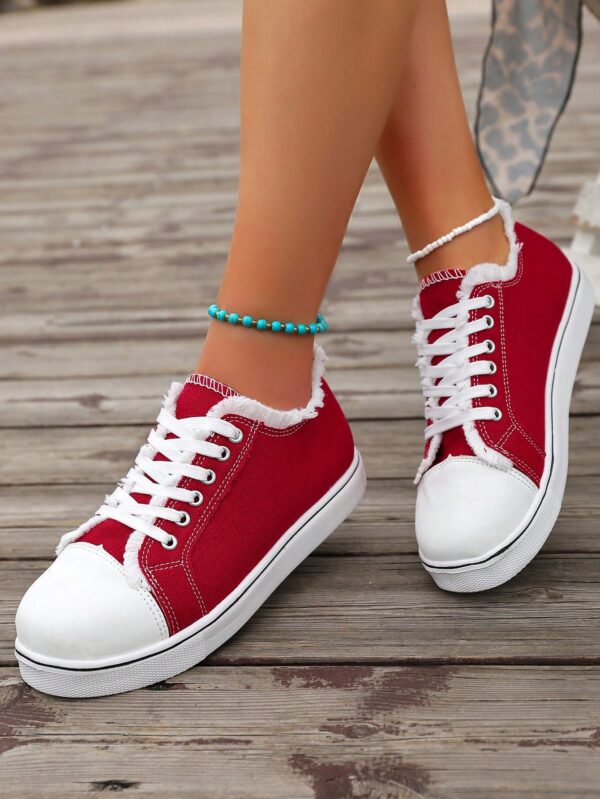 Zapatillas Casual de Lona con Punta Redonda y Detalles de Peluche - Image 52