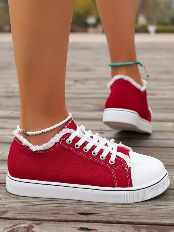 Zapatillas Casual de Lona con Punta Redonda y Detalles de Peluche - Image 55