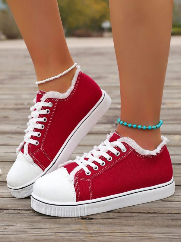 Zapatillas Casual de Lona con Punta Redonda y Detalles de Peluche - Image 50