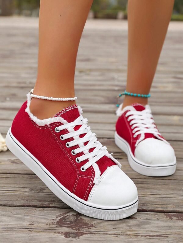 Zapatillas Casual de Lona con Punta Redonda y Detalles de Peluche - Image 54
