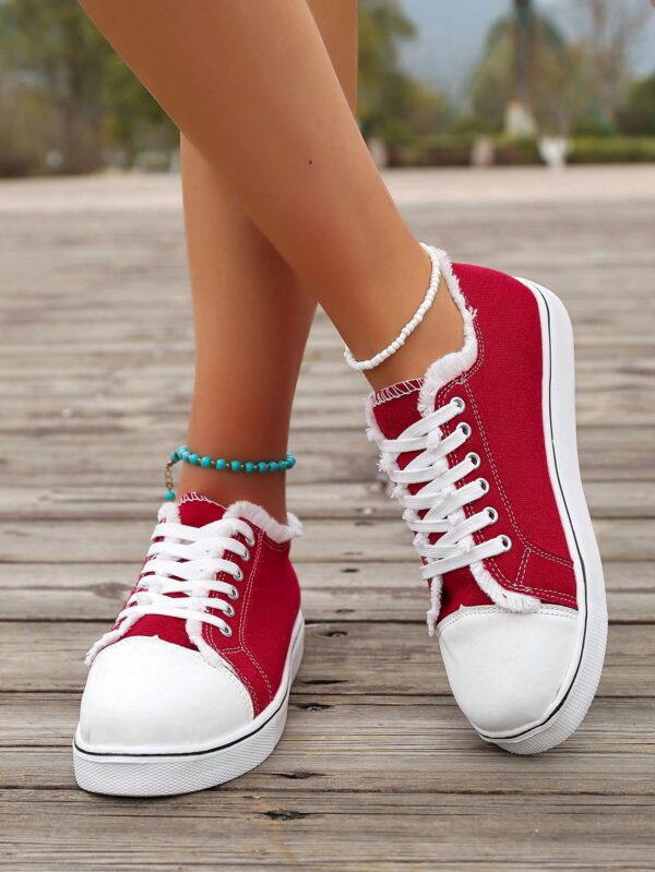 Zapatillas Casual de Lona con Punta Redonda y Detalles de Peluche - Image 53
