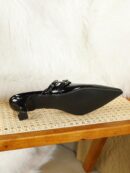 Zapatos de Tacón Gatito en Charol con Punta Afilada y Espalda Abierta
