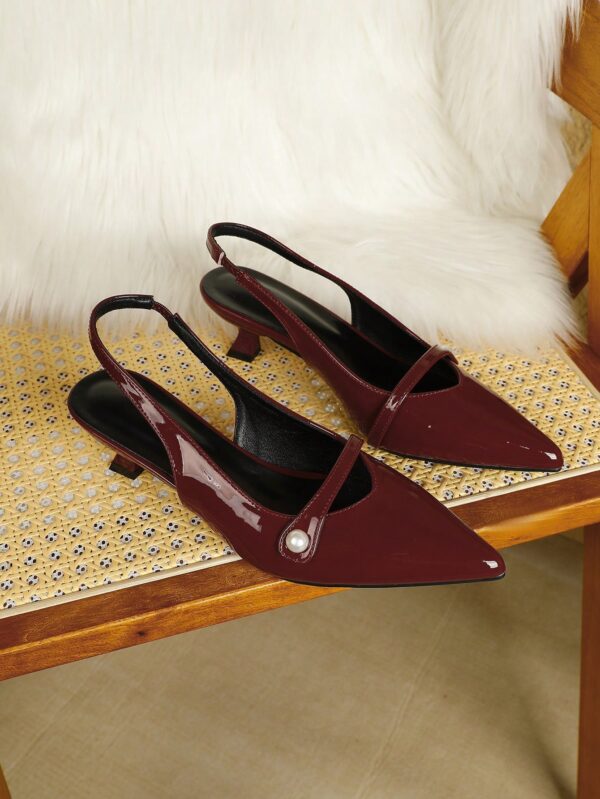 Zapatos de Tacón Gatito en Charol con Punta Afilada y Espalda Abierta - Image 85