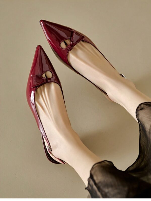 Zapatos de Tacón Gatito en Charol con Punta Afilada y Espalda Abierta - Image 26