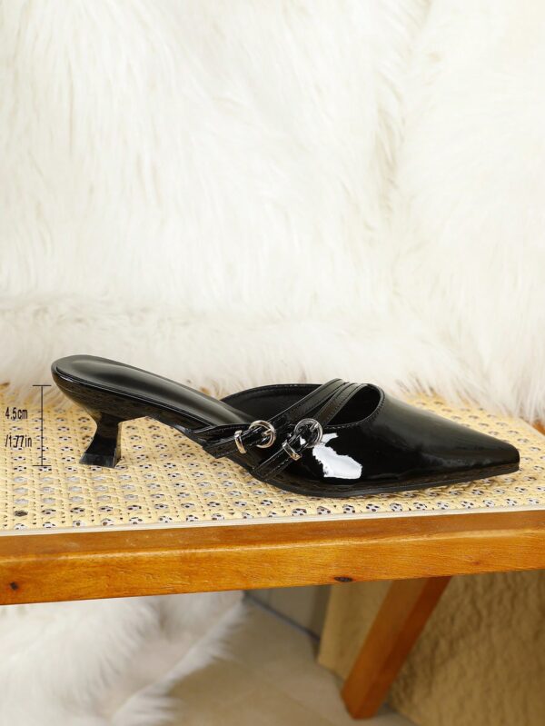 Zapatos de Tacón Gatito en Charol con Punta Afilada y Espalda Abierta - Image 59