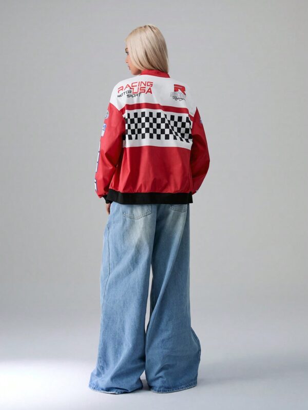 Campera Bomber Letras Contraste con Hombros Caídos - Image 42
