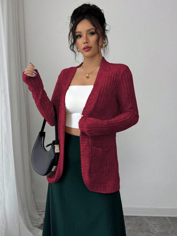 Chaqueta de Terciopelo Acanalada Casual con Bolsillos - Image 26
