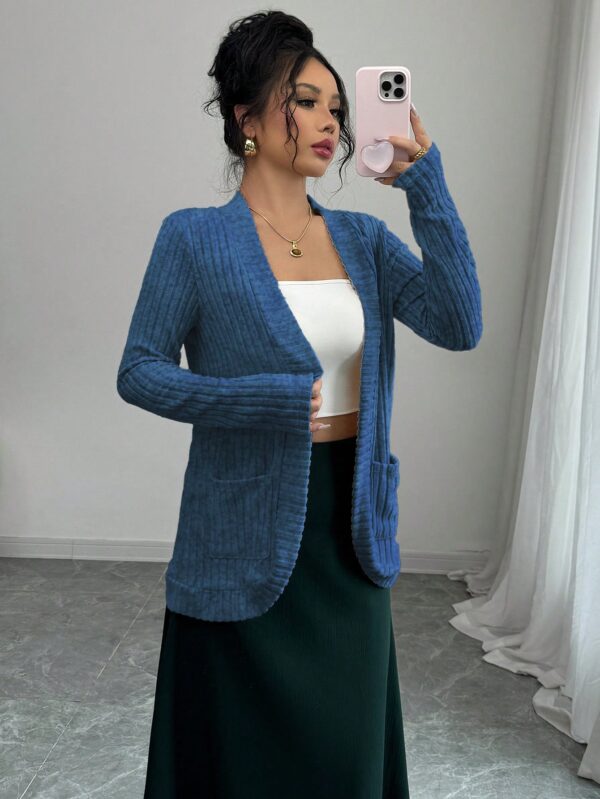 Chaqueta de Terciopelo Acanalada Casual con Bolsillos - Image 7