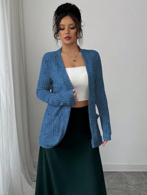 Chaqueta de Terciopelo Acanalada Casual con Bolsillos - Image 11