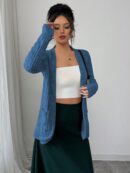 Chaqueta de Terciopelo Acanalada Casual con Bolsillos